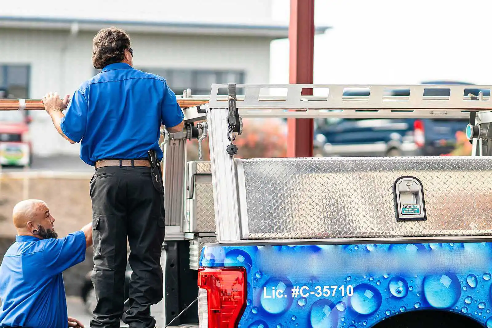 P&S Plumbing pickup truck