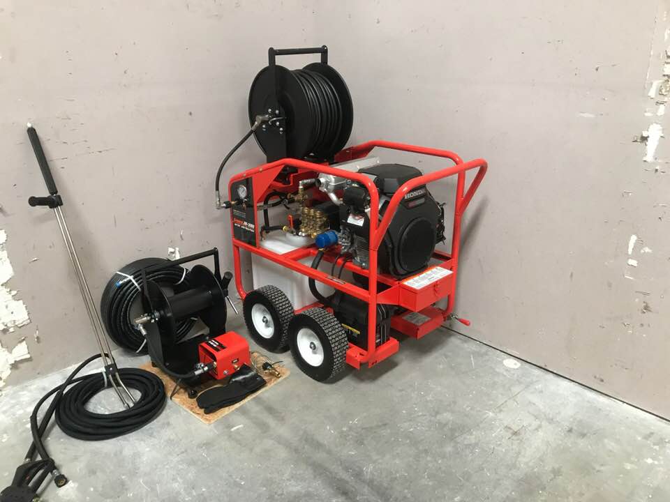 Hydro jetting equipment for plumbing pipe cleaning in Hawaii.